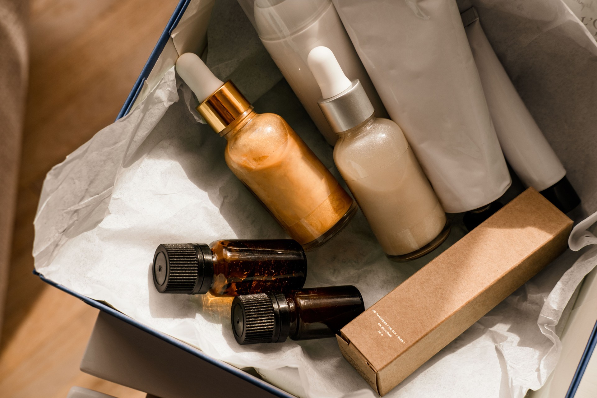 Beauty box set of natural cosmetics