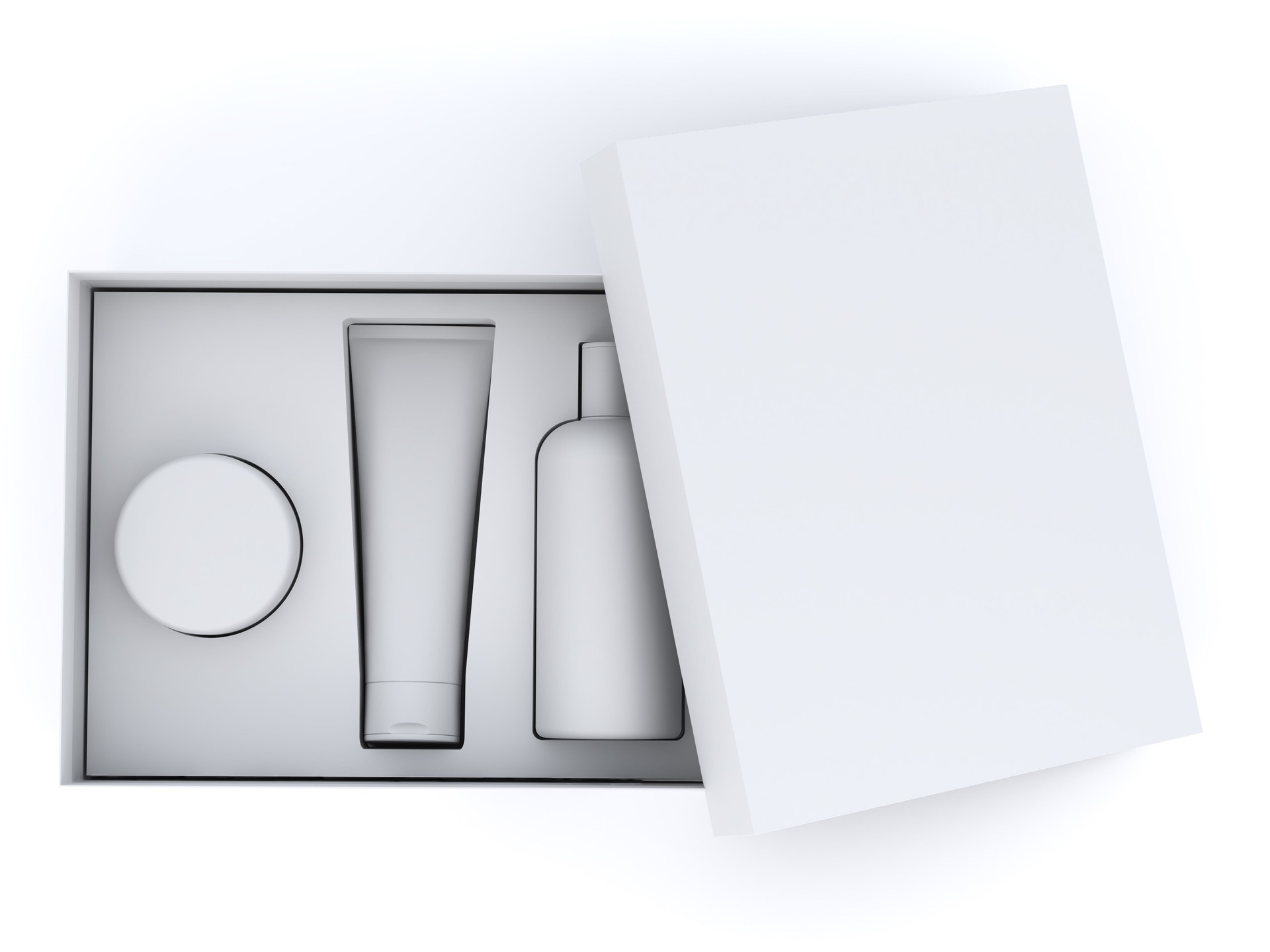 Cosmetic set isolated on white